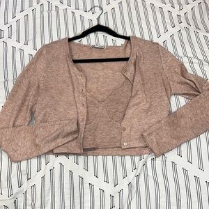 Zara 2 Piece Crop Tank & Cardigan Set